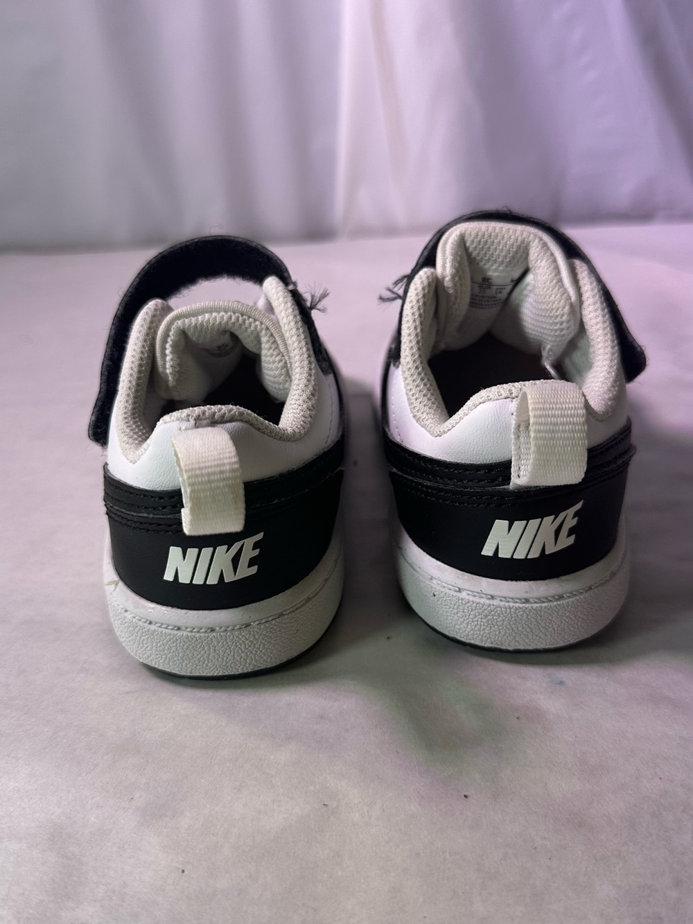 Nike Kids Black and White Low-Top Strap Sneaker - Picture 7 of 9